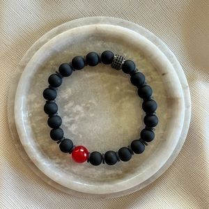 High Quality Black Onyx bracelet healing bracelet  Birth stone bracelet stretch